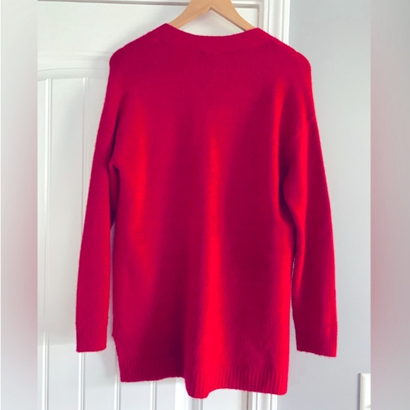 Talbots Jewel Button Cardigan Women’s M Red V-Neck Wool Alpaca Stretch - Picture 3 of 5